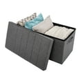 thumbnail image 6 of Seville Classics Channel Tufted Storage Trunk with Handles, Modern Gray, 6 of 6