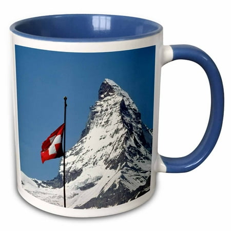 

3dRose Switzerland Matterhorn Mountain Swiss flag - EU29 RER0035 - Ric Ergenbright - Two Tone Blue Mug 11-ounce