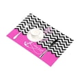 thumbnail image 3 of YUSDECOR Rose Chevron Zigzag Infinity Ancre Citations Je Refuse d'Évier Napperons pour Salle à Manger Cuisine Table Décoration 12x18 Pouces, Ensemble de 4, 3 of 4