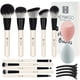 thumbnail image 1 of DUAIU Set de 10 Pinceles de Maquillaje + 2 Esponjas y 4 Horquillas - Brochas para Base, Rubor, Corrector y Sombrias - Ideal para Regalo de Navidad y San Valentín (Negro), 1 of 7