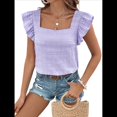thumbnail image 1 of Top de Corta con Volantes y Cuello Cuadrado para Mujer, , Talla S, 1 of 9