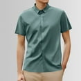 thumbnail image 2 of Men's Business Casual Short Sleeve Button Shirt, Polyester/Spandex, M-XXXXL Sizes, 2 of 4