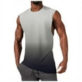 thumbnail image 2 of Linfrsh 2025 New Men's Print Tank Top Casual Sports Sleeveless Round Neck Tank Top Shirt Mens Tank Tops Grey,XL, 2 of 4