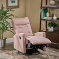 thumbnail image 3 of GDF Studio Kimpton Contemporary Fabric Tufted Glider Swivel Pushback Recliner, Light Blush and Black, 3 of 7