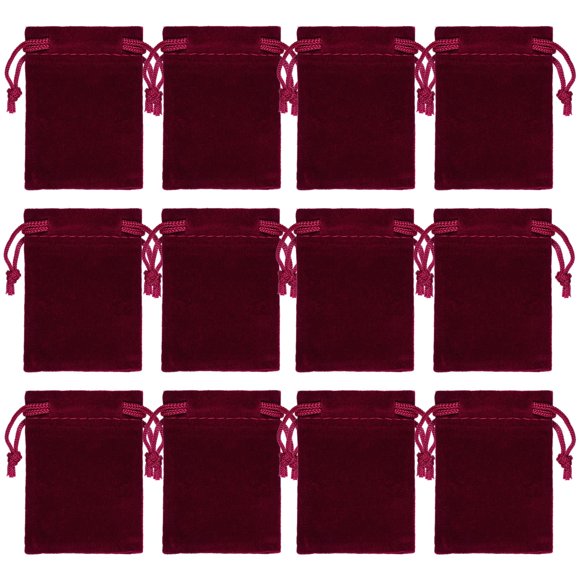 Bolsas de tela de terciopelo para joyas, bolsas de terciopelo con cordón, 100 unidades