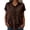 Coffee, variant on Plus Size Women Summer Cotton Hooded Short Sleeve T Shirt Loose Fit Casual Hoodie Tops Drawstring Hood Front with Pocket Bronze XXL