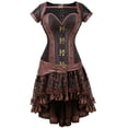 thumbnail image 1 of Ensemble de Jupe Corset Rétro en Acier Désossé Steampunk Pirate, 1 of 4