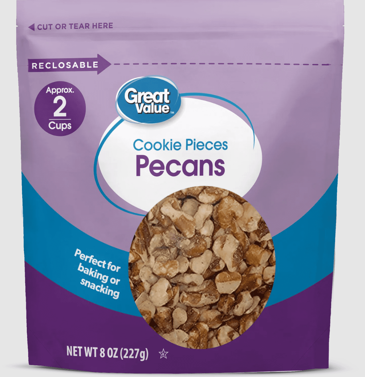 Great Value Pecan Baking Pieces, 8 oz
