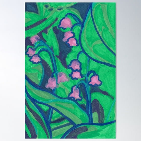 Lily Of The Valley Poster Wall Art, Modern Wall Decor For Living Room Bedroom, 24x36 UNFRAMED