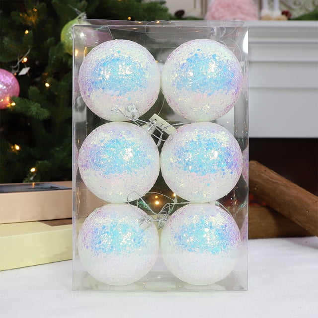 Juego de 6 bolas de Navidad, blanco