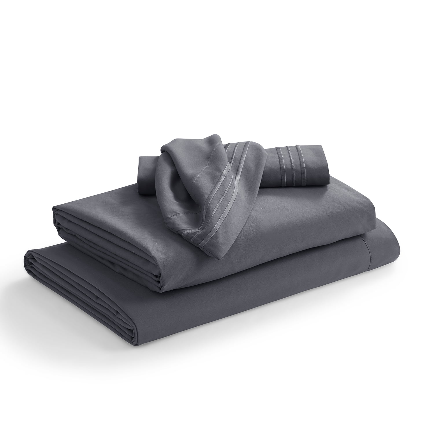 Nestl Deep Pocket King Sheets Set, 1800 Series Bed Sheets King 4 Piece, Luxury Soft Microfiber King Bed Sheet Sets, Charcoal Stone Gray