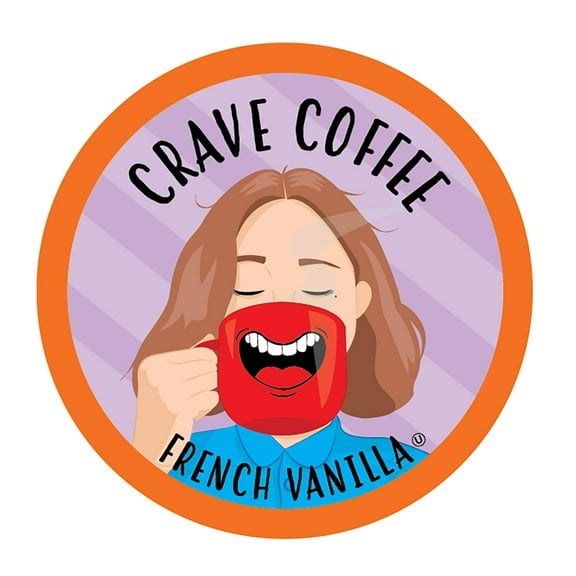 Crave Coffee Flavored Coffee Pods Compatible with 2.0 K-Cup Brewers, French Vanilla 40 Count