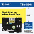 thumbnail image 2 of Brother Laminated Extra-Strength Black on Yellow 1 1/2 Inch Tape - Retail Packaging (TZeS661) - Retail Packaging, 2 of 2