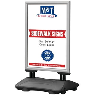 M&T Displays Street SignPro Board, 24x36 Inch Poster White Weatherproof  Sandwich Board A-Frame Sidewalk Curb Sign Holder Folding Portable Double  Sided Advertising Display for Restaurant Cafe (10 pack) 