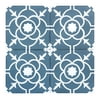 MTO0546 Classic 8X8 Floral Teal White Matte Cement Tile