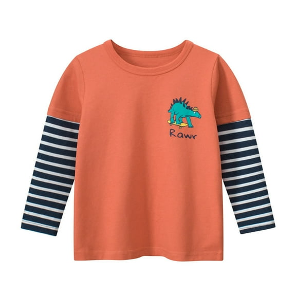 ANINEO Toddler Boys Long Sleeve Cotton Shirts Kids Dinosaur Raglan Fall T-Shirts Sweatshirt Tee