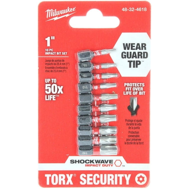 Juego De Puntas De Seguridad Shockwave 10 Milwaukee 48324618 Milwaukee 48324618