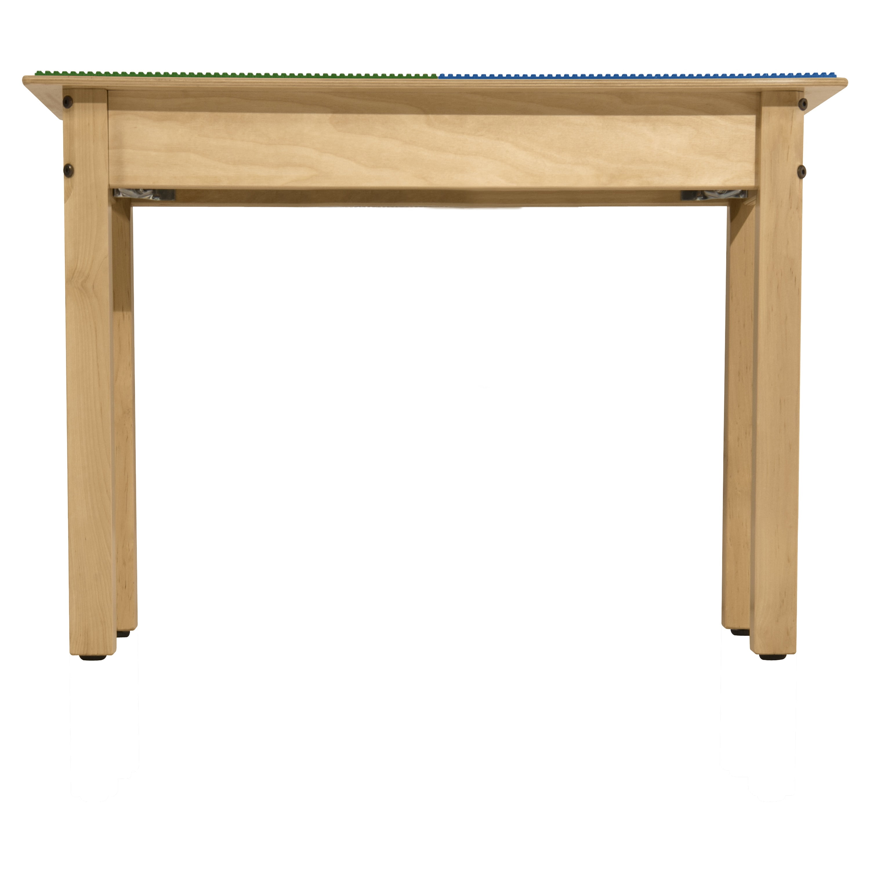 Time-2-Play Solid Wood Play Table, Rectangular Children's Table With 22" Legs Lego Compatible Blocks With Trough