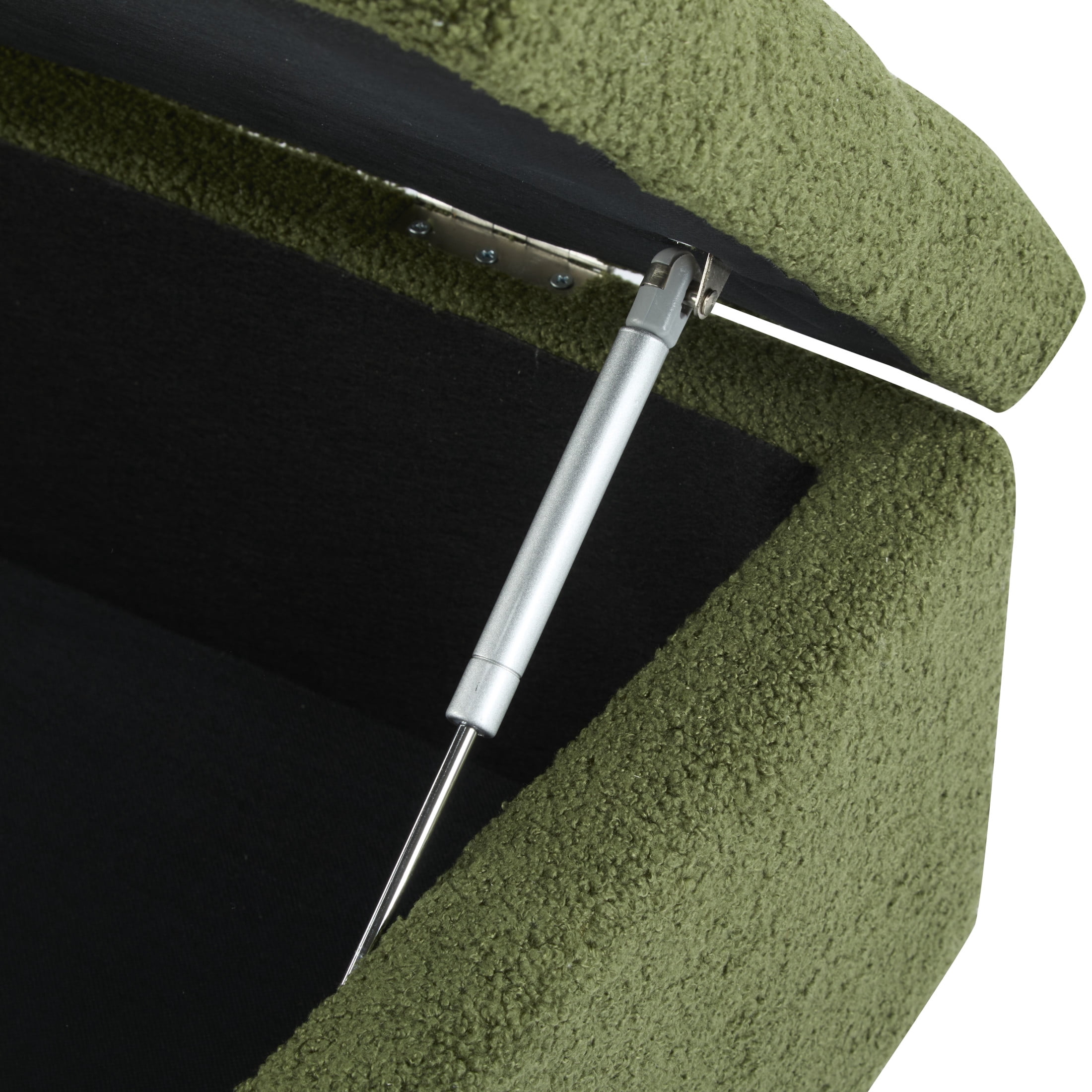 Christopher Knight Home Storage Ottoman Bench with Boucle Upholstery and Rubber Wood Legs, Green