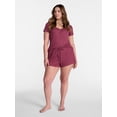 thumbnail image 2 of Joyspun Women’s Modal Blend Ribbed Sleep Shorts, 2.75'' Inseam, Sizes XS-3X, 2 of 6
