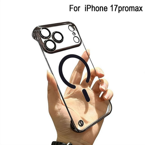 Magnetic Case with Frameless Borderless Design for iPhone 17/17Pro/ProMax/Air, PC Protective Shockproof Cover