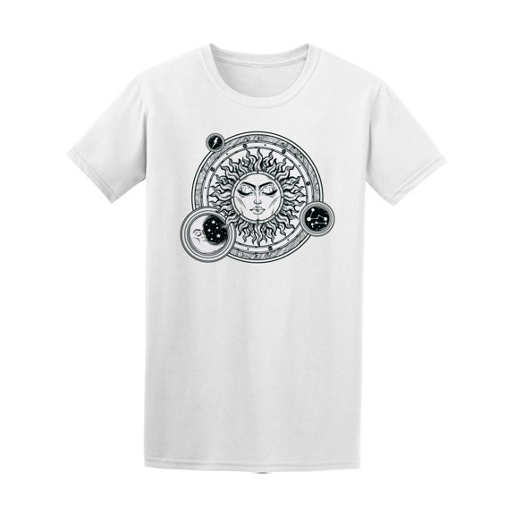 Vintage Hand Drawn Sun, Moone Tee Men's -Image by Shutterstock
