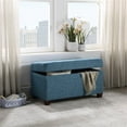 thumbnail image 2 of OSP Home Furnishings Storage Ottoman in Blue Fabric, 2 of 8