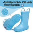 thumbnail image 6 of Kushyshoo Blue Matte Kids Rain Boots for Girls Toddler Waterproof Rubber with Easy-On Handles Size B6, 6 of 6