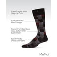 thumbnail image 3 of MeMoi Men's Checkerboard Plaid Bamboo Dress Crew Socks - Mens - Male, 10-13, Black, 3 of 7
