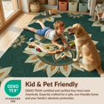 thumbnail image 4 of Design&I 5'x7' Washable Area Rug Sleek Flatweave Pet Friendly & Non-Slip Round Circle Geometric Interlocking Motifs Concentric Tiers Dining for Small Living Room, Bedroom, 4 of 7