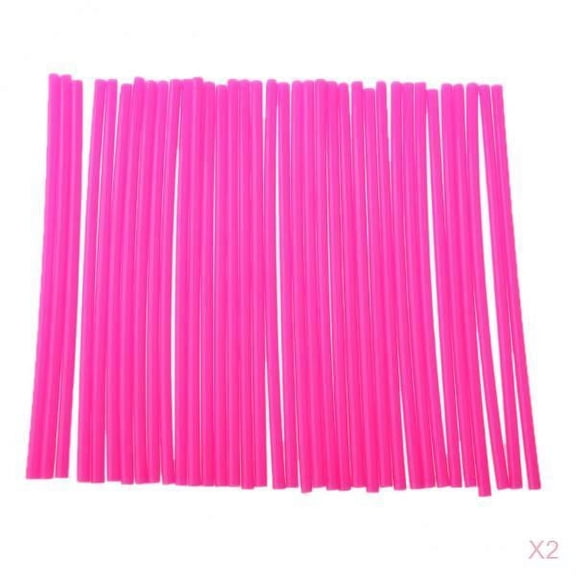 Dickly 72 Pieces Universal Motorcycle Front and Rear Wheels Spoke, Covers, Wraps, Skins, Coats for Dirt Bike, Pink
