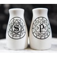 thumbnail image 1 of Wicca Sacred Geometry Pentacles Crescent Moons Ceramic Salt n Pepper Shakers Set, 1 of 5