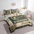 thumbnail image 2 of Manfei Retro Rustic Fish Full Size Bedding Sets, Farmhouse Fishing Full Size Bed in a Bag, Green Beige Brown, Gray Reversible, 7-Piece, 2 of 6