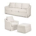 thumbnail image 2 of Bush Home Harper 80W Sofa, Swivel Accent Chair, and Storage Ottoman with Slipcovers in Ivory Basketweave Fabric, 2 of 4