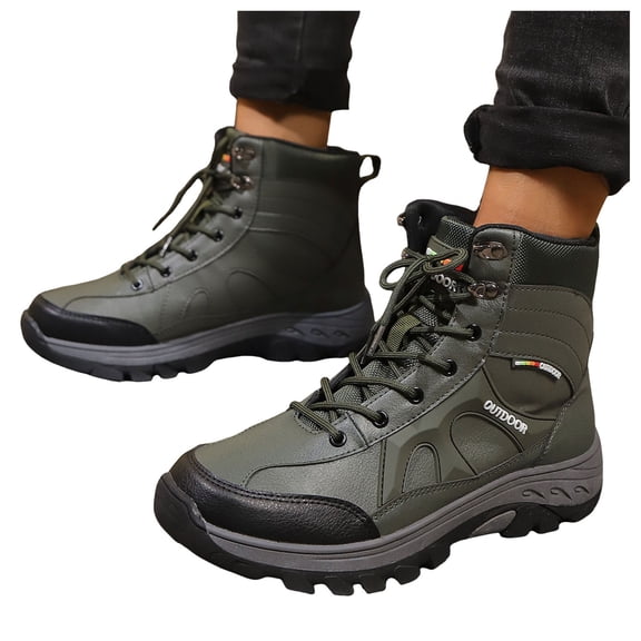 Waterproof Hiking Boots for Women Men Durable Non Slip Lace up Mid Calf Combat Trekking Booties