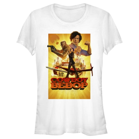 Junior's Cowboy Bebop Poster Graphic Tee White 2X Large