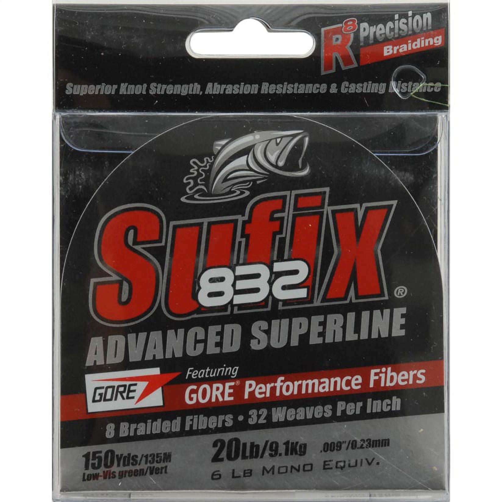 Sufix 832 Advanced Superline 10lb Lo-Vis Green 150 Yds - Walmart.com