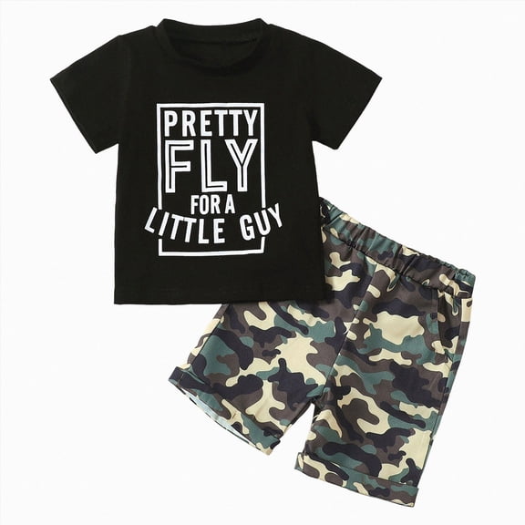 Kids Boys Clothing Sets Toddler Baby Boy Summer Outfits Breathable Tee & Shorts 2PC Sets Kids Casual Outfits