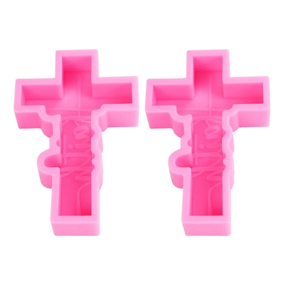 2Pcs Silicone Crucifix Molds for Unique Cake Decoration Chocolate and Fondant Baking Moulds Household Dessert Bakewares