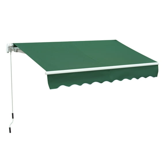 Outsunny 8' x 7' Patio Retractable Awning Manual Exterior Sun Shade Deck Window Cover