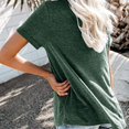 thumbnail image 2 of Casual Style Loose Short-sleeved Pockets Stitching Solid Color T-shirt Simple Natural Fashion Ladies Set Short Sleeves, 2 of 3