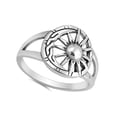 thumbnail image 2 of 925 Sterling Silver Sun Moon Universe Stylish Stackable Women Band Ring, Stacking Vintage Band Rings, 2 of 3