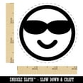 thumbnail image 2 of Sunglasses Cool Smile Happy Emoticon Self-Inking Rubber Stamp Ink Stamper - Sky Blue Ink - Small 3/4 Inch, 2 of 7