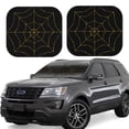 thumbnail image 1 of Fotbe Golden Spider Web Juego de 2 Piezas de Parasoles para Parabrisas | Bloqueador Solar para Auto | Accesorios Plegables para Protección Solar Interior-Small, 1 of 6