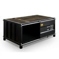 thumbnail image 2 of Furniture of America Sprewell Novelty Metal Sliding Door Coffee Table in Black, 2 of 9