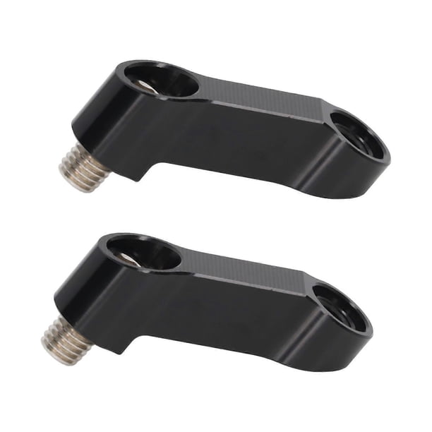 1 Pair 10mm/0.39in Motorcycle Mirror Mount Riser Extender Adapter Replacement for NMAX 155 125 2015?2022 Black