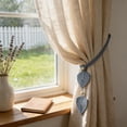 thumbnail image 6 of NWOKYZGH 1 Pack Boho Curtain Tiebacks, Double Leaf Hand Knitting Cotton Curtain Tiebacks with Wooden Bead, Farmhouse Style Curtain Holdback Rope for Home Bedroom office Decorative, 6 of 6
