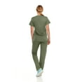 thumbnail image 2 of Hey Collection Womens Stretch Colorful Cargo Mock Neck Scrubs Set, Medical Nursing Tops with Four Pocket Scrubs Straight Leg Pants, 2 of 5
