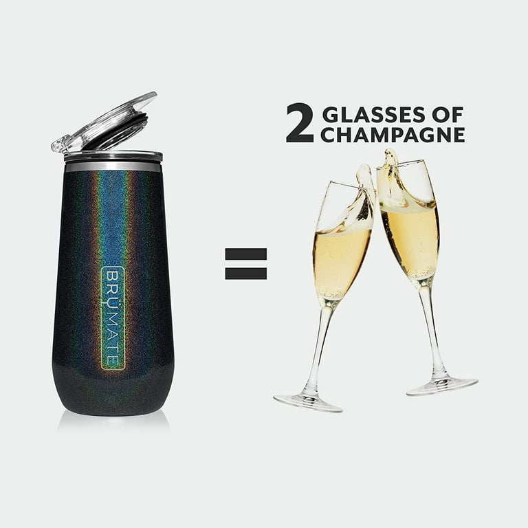 Insulated Champagne Flute with Flip-Top Lid by Brumate, 12 oz Black  Stainless