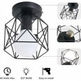 thumbnail image 5 of Easy Installation Industrial Farmhouse Light Fixtures, Rustic Black Semi Flush Mount Ceiling Light for Your Home's Key Areas (5-12㎡ Coverage), 5 of 5